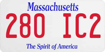 MA license plate 280IC2