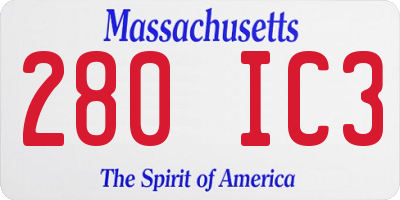 MA license plate 280IC3