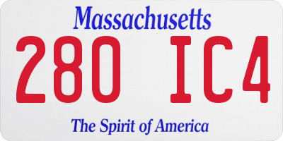 MA license plate 280IC4