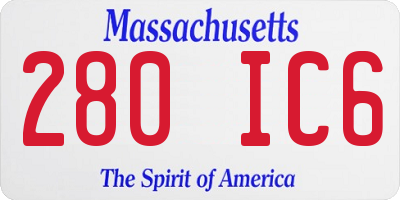 MA license plate 280IC6
