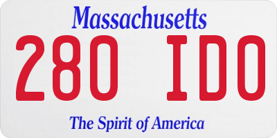 MA license plate 280ID0