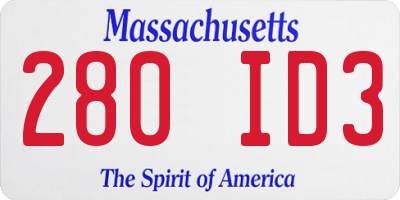 MA license plate 280ID3