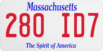 MA license plate 280ID7