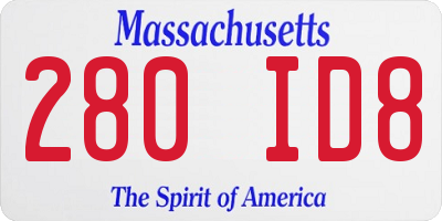 MA license plate 280ID8