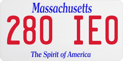 MA license plate 280IE0
