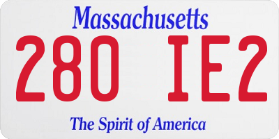 MA license plate 280IE2