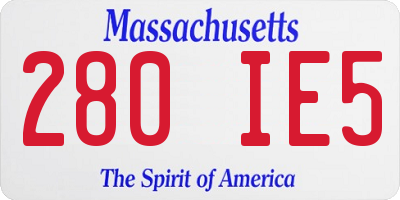 MA license plate 280IE5