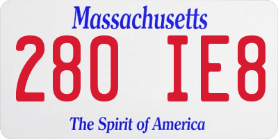 MA license plate 280IE8