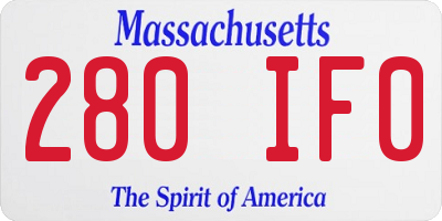 MA license plate 280IF0
