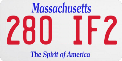 MA license plate 280IF2