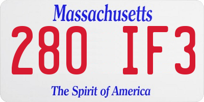 MA license plate 280IF3