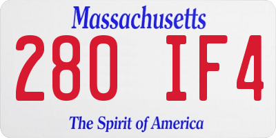 MA license plate 280IF4