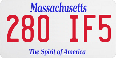 MA license plate 280IF5