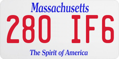 MA license plate 280IF6