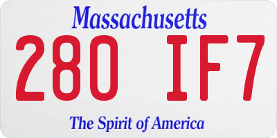 MA license plate 280IF7