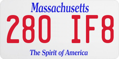 MA license plate 280IF8