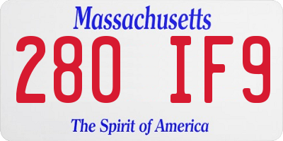 MA license plate 280IF9