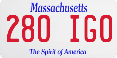 MA license plate 280IG0