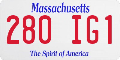 MA license plate 280IG1