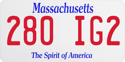 MA license plate 280IG2