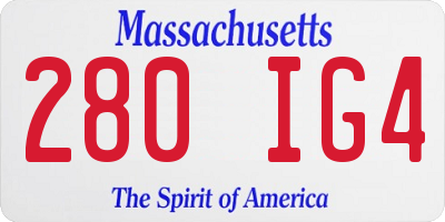 MA license plate 280IG4