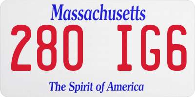 MA license plate 280IG6