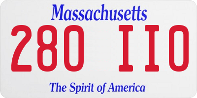 MA license plate 280II0