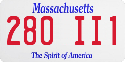 MA license plate 280II1