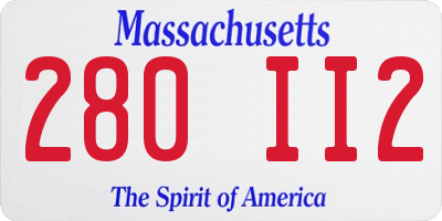 MA license plate 280II2