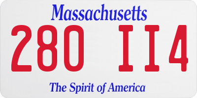MA license plate 280II4