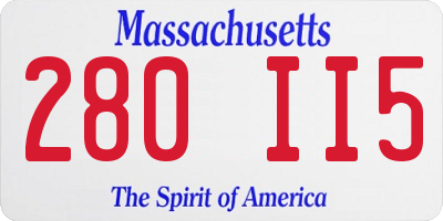 MA license plate 280II5