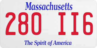 MA license plate 280II6