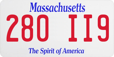 MA license plate 280II9