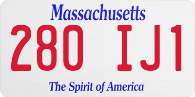 MA license plate 280IJ1