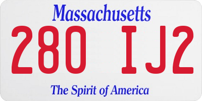 MA license plate 280IJ2