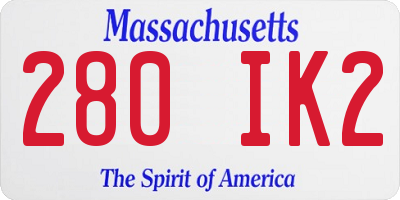 MA license plate 280IK2