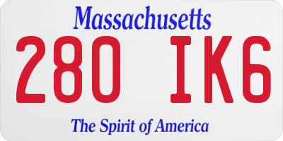 MA license plate 280IK6