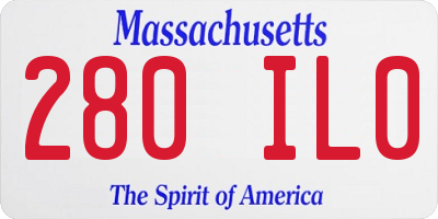 MA license plate 280IL0