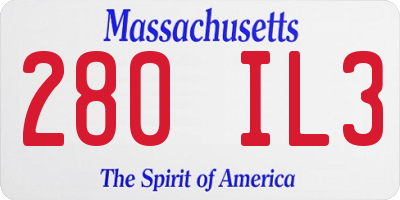 MA license plate 280IL3
