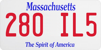 MA license plate 280IL5