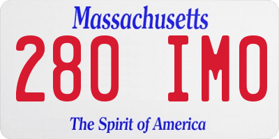 MA license plate 280IM0