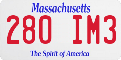 MA license plate 280IM3