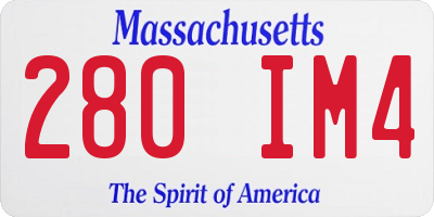 MA license plate 280IM4