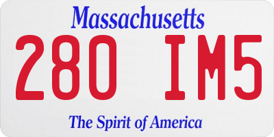 MA license plate 280IM5