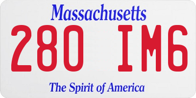 MA license plate 280IM6