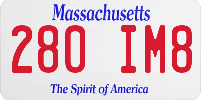 MA license plate 280IM8