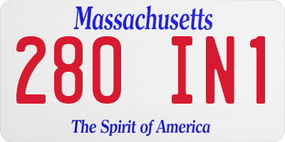 MA license plate 280IN1