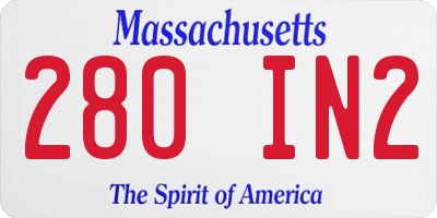 MA license plate 280IN2