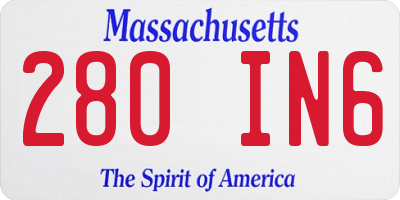 MA license plate 280IN6