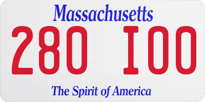 MA license plate 280IO0